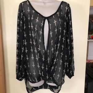 TOTO COLLECTIION open front/back blouse/CUTE!
